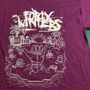 Rare Forty Winters‎ Hardcore Band T-Shirt Dead Truth Recordings Red Mens Size XL